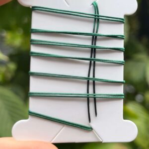 1 Meter Flechtschnur mit präparierten Spitzen 0,5 mm  - dunkelgrün
