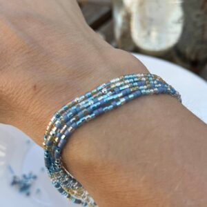 Set Farbverlauf mit Magnetverschluss blau/silber