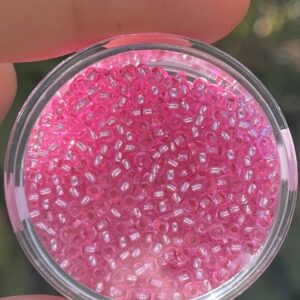 Rocailles 2,6mm Farbeinzug silbereinzug rosa